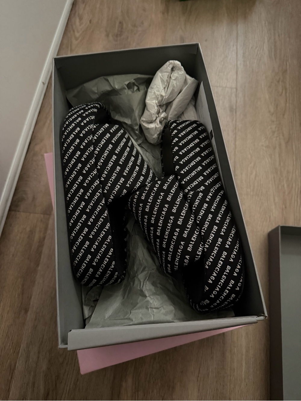 Balenciaga Black Logo Slide Socks